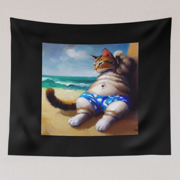 Item preview, Cat At the Beach designed and sold by CrankyOldDude.