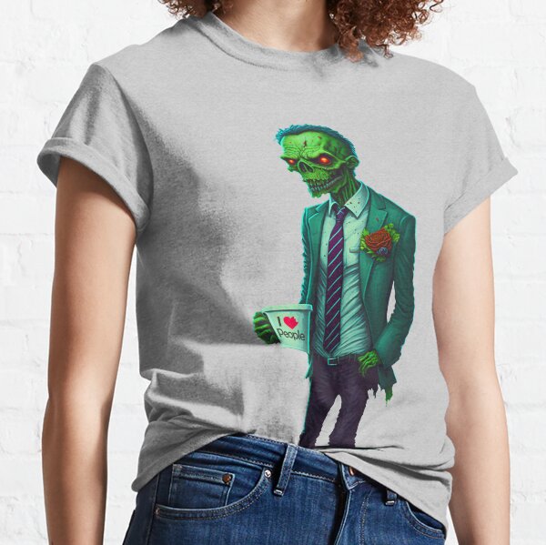 Zombie aime les gens T-shirt classique