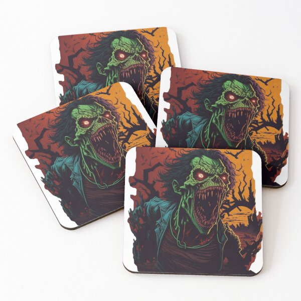 Feral Green Sticker Coasters (Set of 4)