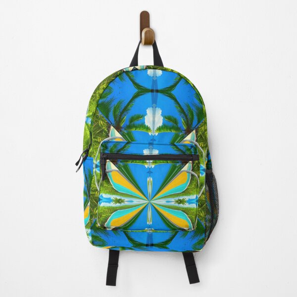 Item preview, Gorgeous geometric patchwork painting of exotic summer vacations: Blue sky Beach Sun Coconut Sand - Inspiring gift idea to escape to paradise! designed and sold by Ralek.