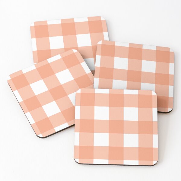 Item preview, Coral and white gingham - coral check designed and sold by LittleBettyMakes.