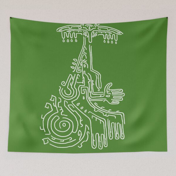 Item preview, White on Green Rauru Geoglyph (Totk) designed and sold by HeartonSleeves.
