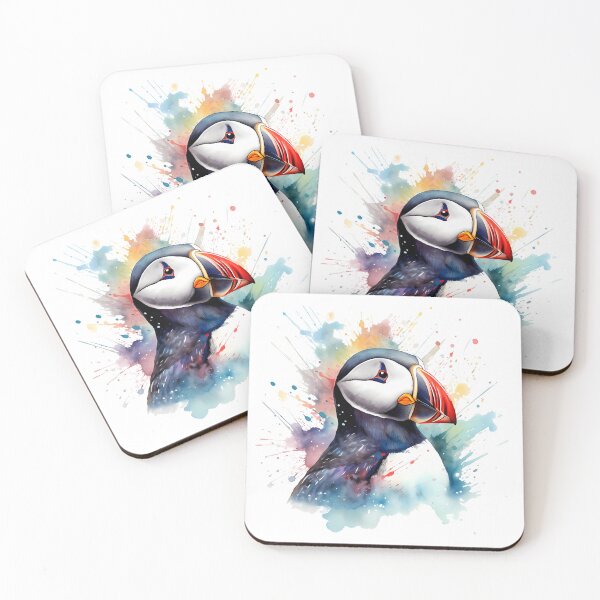 Item preview, Pintura de acuarela de un pájaro frailecillo designed and sold by AqueductDesigns.
