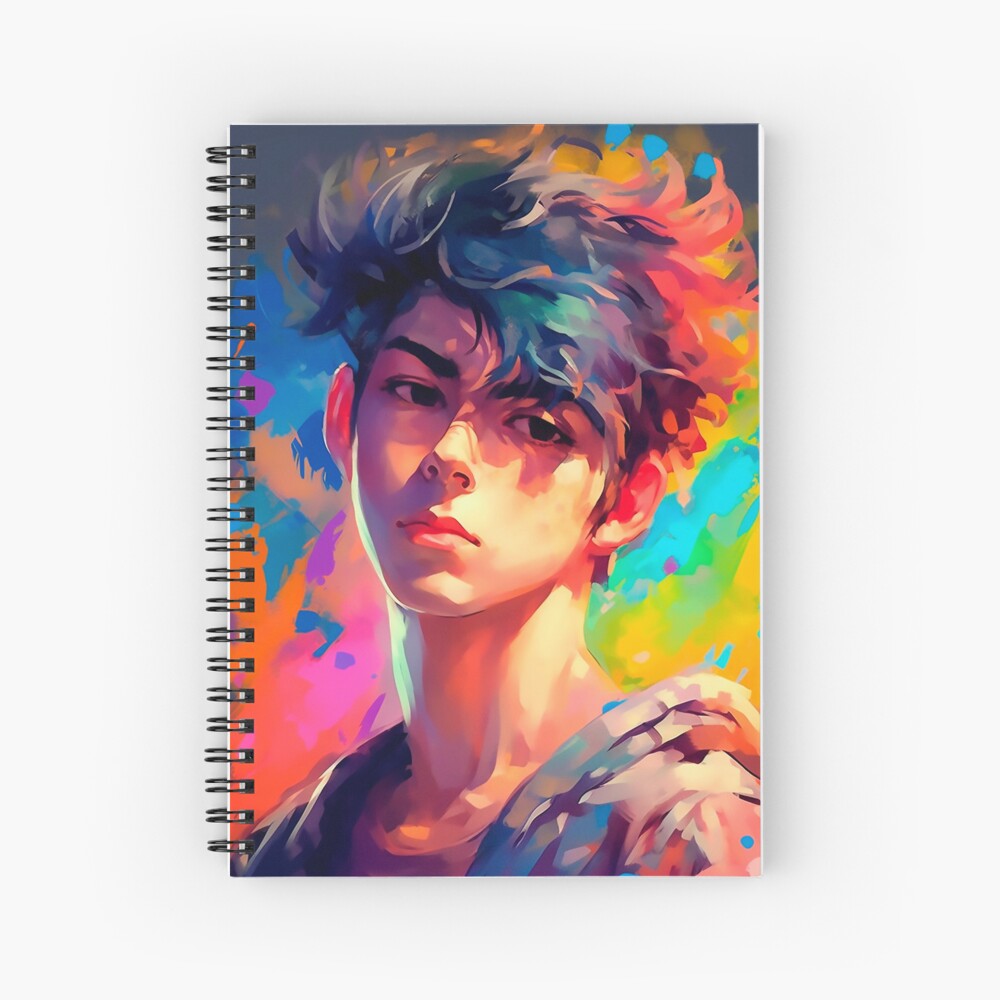 Funda y vinilo para iPad con la obra «Chico Aesthetic con Cabello Corto  Negro y Azul | Anime Boy» de ExtrovArt | Redbubble