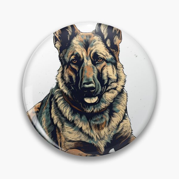 Artikelvorschau, LoyalShepherd - Vintage German Shepherd artwork with Button Closure for Active Pet Owners and Dog Lovers entworfen und verkauft von DooodleGod.