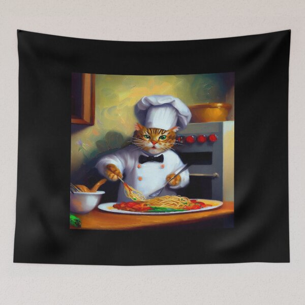 Artikelvorschau, Cat Cooking Spaghetti entworfen und verkauft von CrankyOldDude.