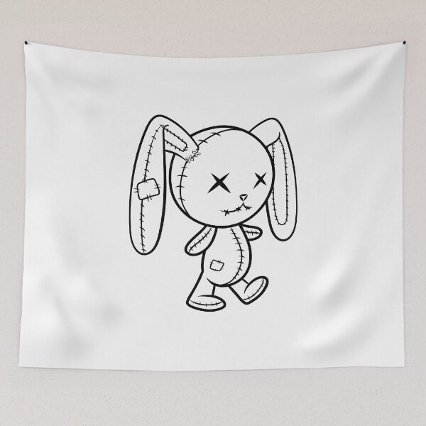Item preview, Rabbit Voodoo Doll Black and White Sketch designed and sold by DreamMaden.