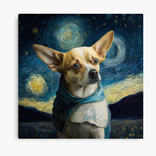 Chihuahua Art Van Gogh Starry Night over the Rhone Jigsaw Puzzle