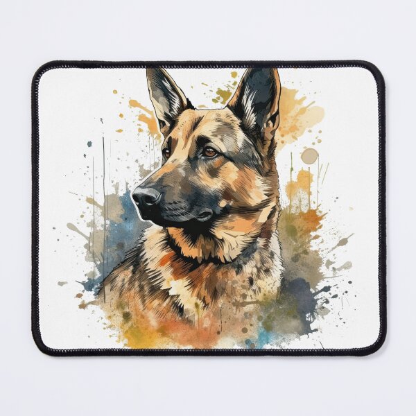 Item preview, German Shepherd artistic Painting - Playful Paws Creative artwork for Loyal Dog Lovers designed and sold by DooodleGod.