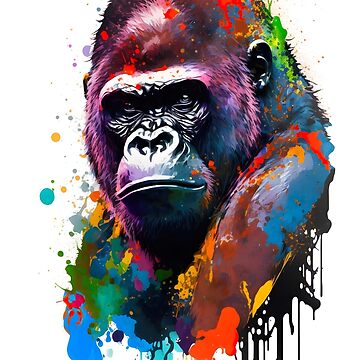 Baby Gorilla Watercolor Art, Safari Nursery Decor