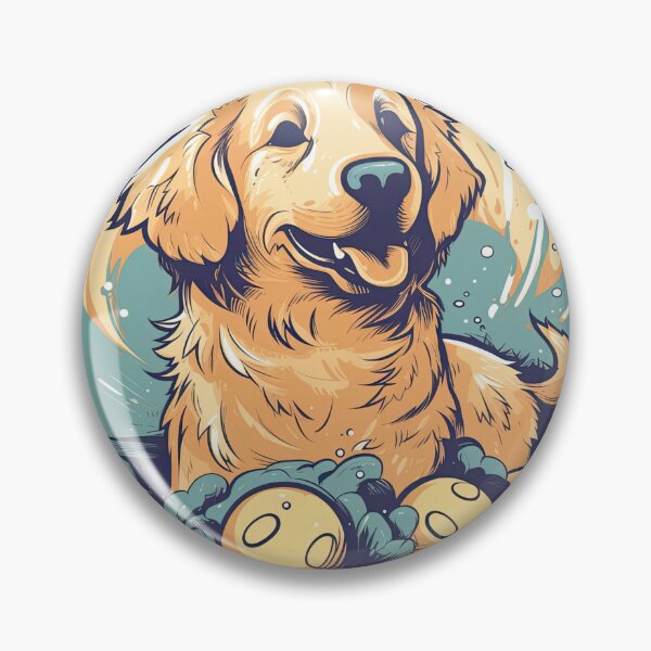 Item preview, Golden Paws artwork : Playful Golden Retrievers in Puppy Apparel designed and sold by DooodleGod.