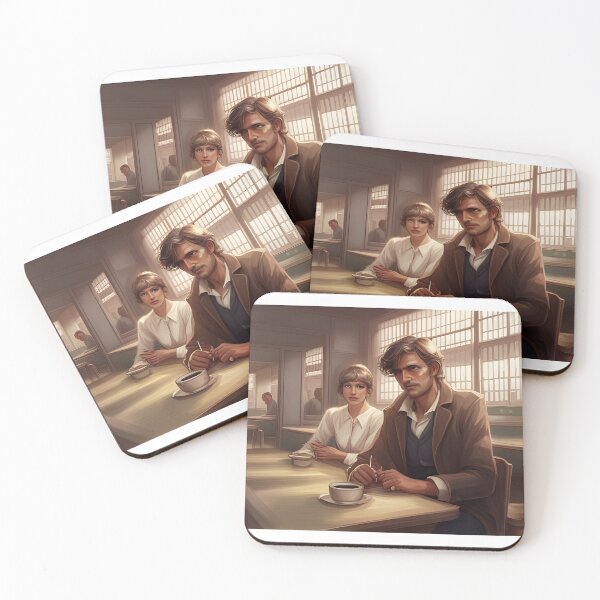 Item preview, Young couple in a cafeteria back in 1980s designed and sold by Typar.
