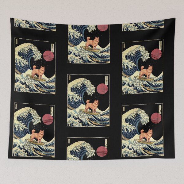 Item preview, Finnish Spitz Kanagawa Japanese Surfing Wave designed and sold by rafaeltto.