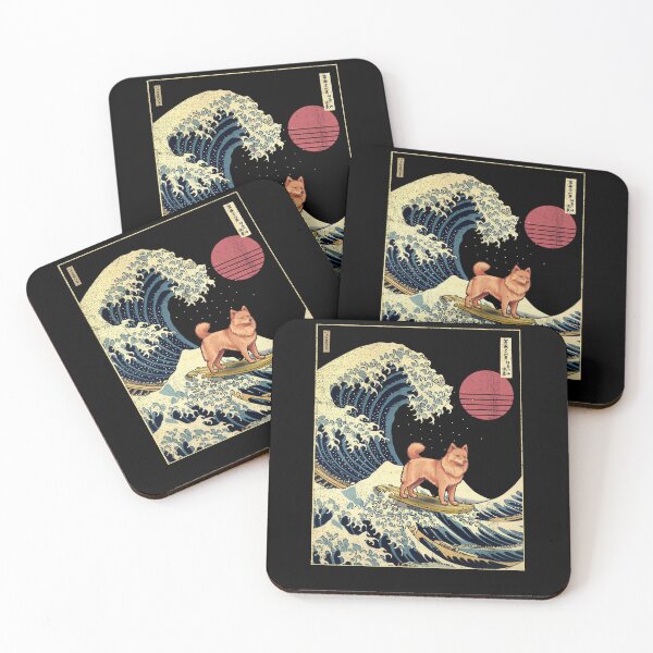 Item preview, Finnish Spitz Kanagawa Japanese Surfing Wave designed and sold by rafaeltto.