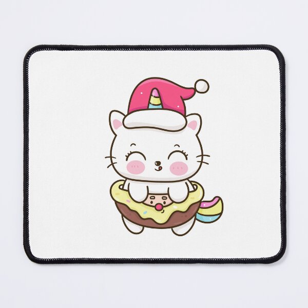 Item preview, Christmas Cute Unicorn Cat in Santa Donut designed and sold by OFMdesigns.