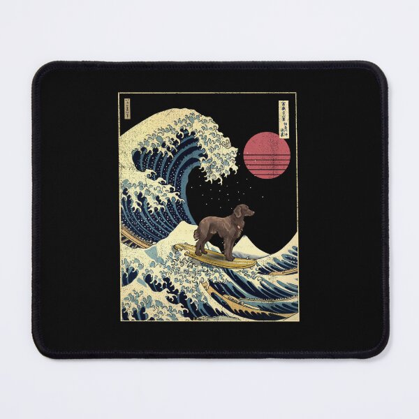 Item preview, Flat Coated Retriever Kanagawa Japanese Surfing Wave designed and sold by rafaeltto.