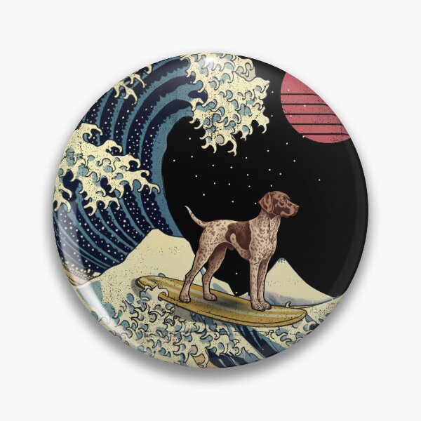 Item preview, German Shorthaired Pointer Kanagawa Japanese Surfing Wave designed and sold by rafaeltto.