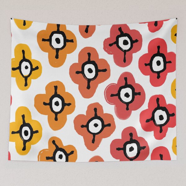 Item preview, Iconic Modern Scandinavian Floral Arrangement in Red and Orange designed and sold by Deutschic.