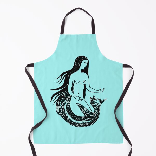Item preview, Woodcut Mermaid designed and sold by Texterns.