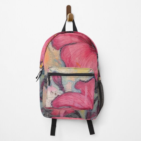 Aperçu de l'œuvre Fleur d'hibiscus rose dans le style art brut créée et vendue par EpicFoxArt.