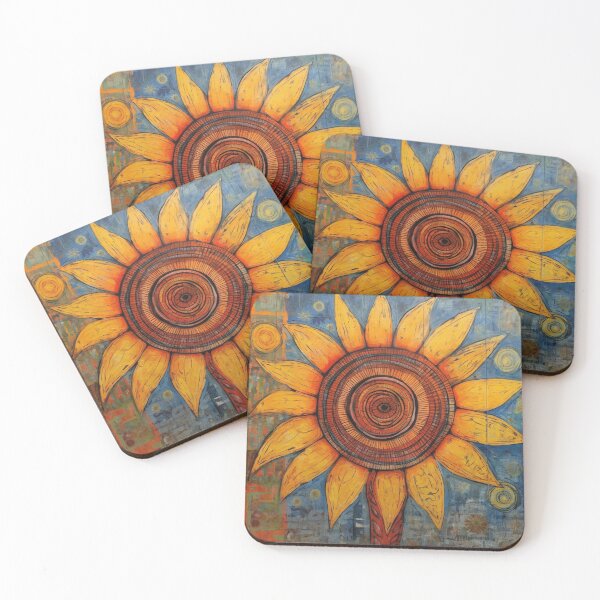 Item preview, Bright Folk Art Sunflower Bloom designed and sold by EpicFoxArt.