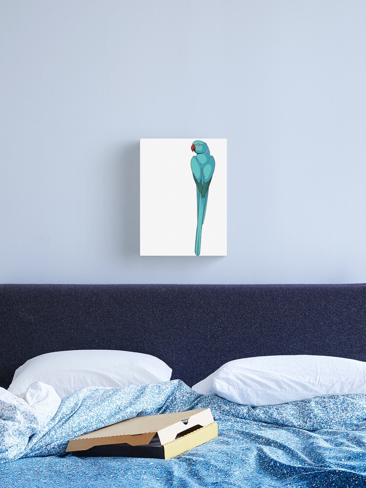 Thumbnail 1 of 3, Canvas Print, Blue Indian Ringneck Parakeet designed and sold by KeesKiwi.
