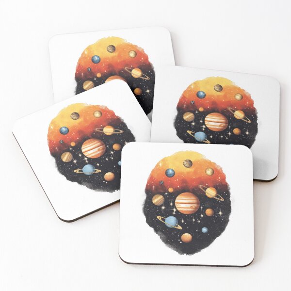 Item preview, Watercolor Solar System Circle: Light Yellow & Dark Orange designed and sold by CosmicScare10.