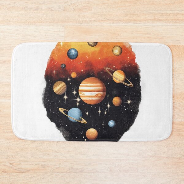 Item preview, Watercolor Solar System Circle: Light Yellow & Dark Orange designed and sold by CosmicScare10.