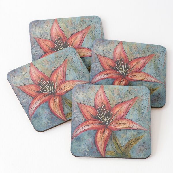 Item preview, Orange Folk Art Lily  designed and sold by EpicFoxArt.