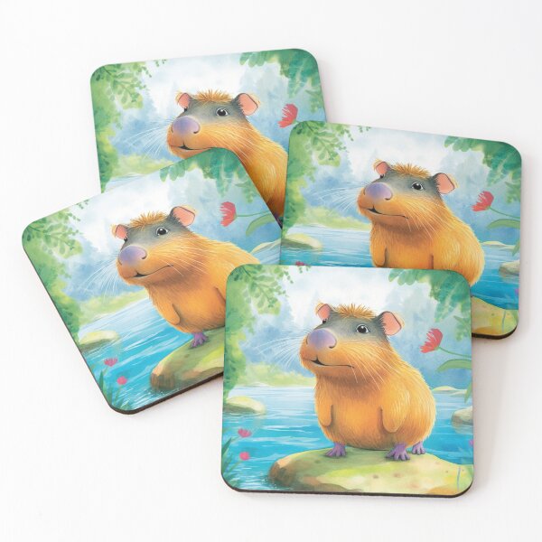 Item preview,  Capybara landscape beautiful digital art designed and sold by DigitalPixelize.