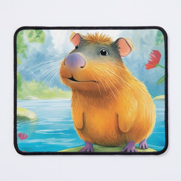 Item preview, Capybara landscape beautiful digital art designed and sold by DigitalPixelize.