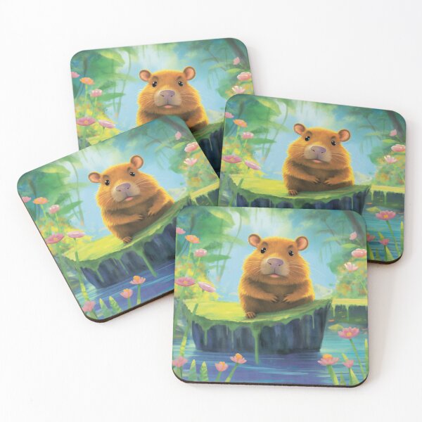 Item preview,  Capybara green landscape digital art designed and sold by DigitalPixelize.