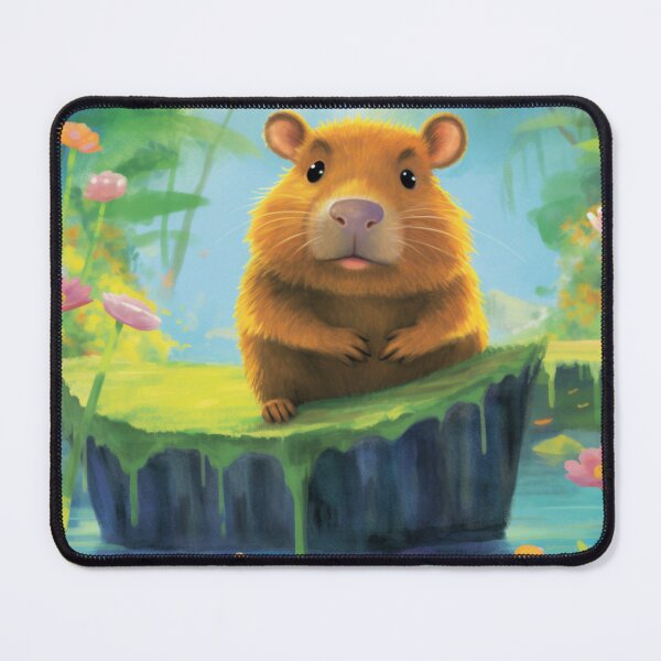 Item preview,  Capybara green landscape digital art designed and sold by DigitalPixelize.