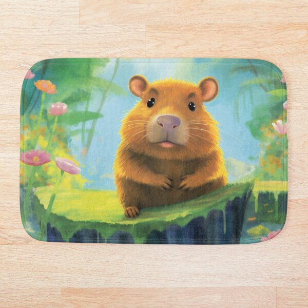 Artikelvorschau,  Digitale Kunst der grünen Capybara-Landschaft entworfen und verkauft von DigitalPixelize.