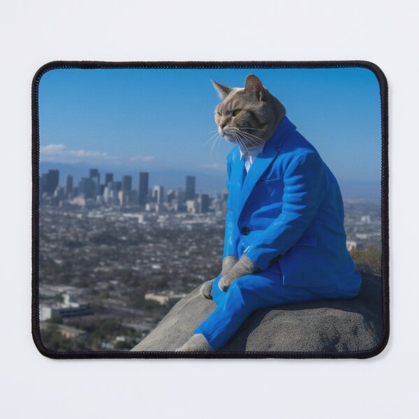Item preview, LA California LOS ANGELES cat running up hill designed and sold by miraclemeows.
