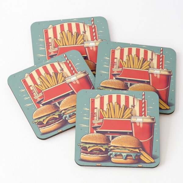 Item preview, Retro Bites: Hamburgers, French Fries, and Drinks by the Vending Machine - Vintage Imagery designed and sold by Bee Happy Creative™.