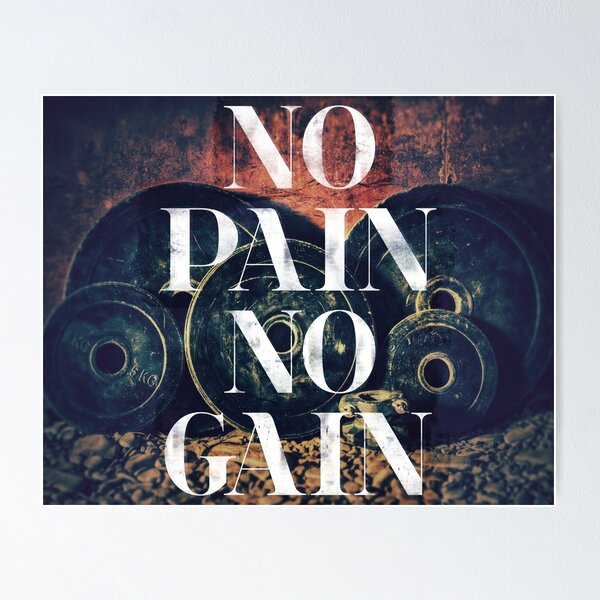 Item preview, No Pain No Gain - Gym/fitness Motivational poster designed and sold by knightsydesign.