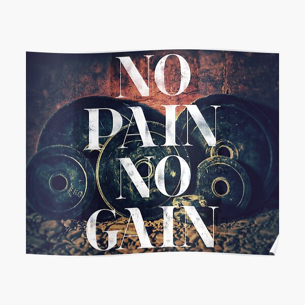 Kein Schmerz kein Gewinn - Turnhalle / Eignung Motivations-Plakat Poster