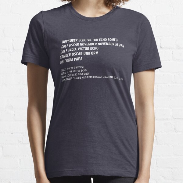 NOVEMBER ECHO VICTOR ECHO ROMEO Essential T-Shirt