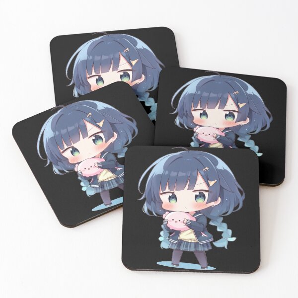 Item preview, Blue Haired Anime Chibi w/ Plushie designed and sold by ScarletClover.