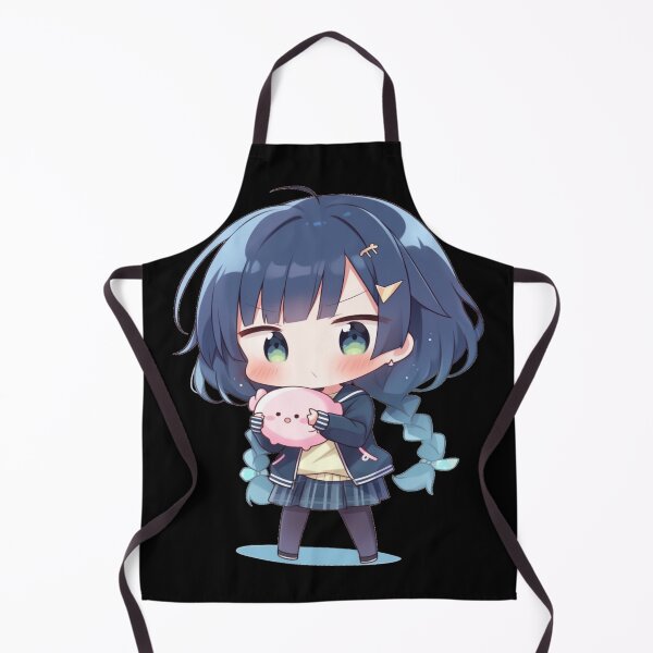 Item preview, Blue Haired Anime Chibi w/ Plushie designed and sold by ScarletClover.