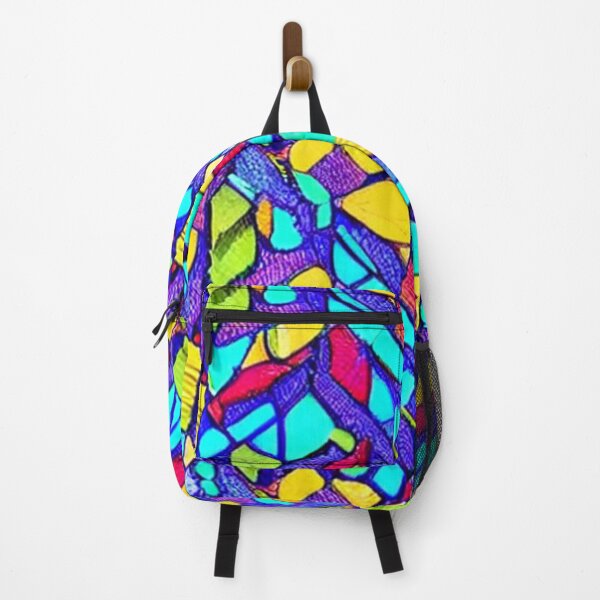 Item preview, Abstract Stained Glass in Blues and Yellows designed and sold by calibrit.