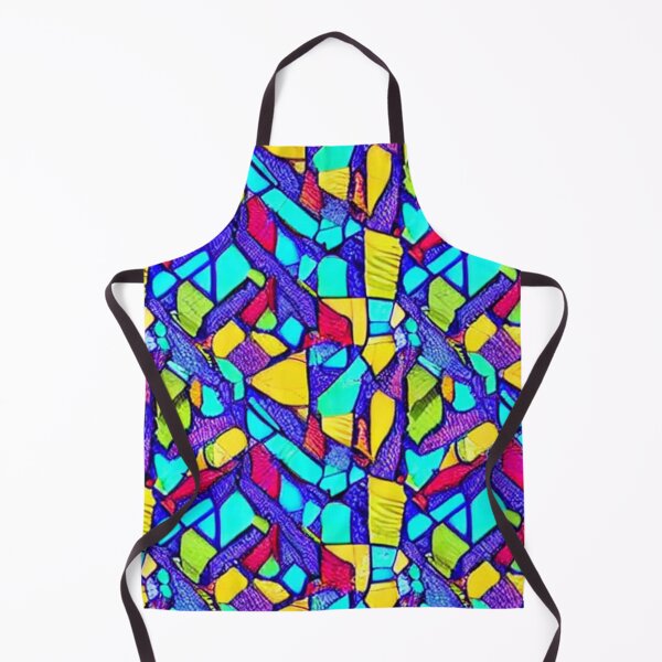 Item preview, Abstract Stained Glass in Blues and Yellows designed and sold by calibrit.