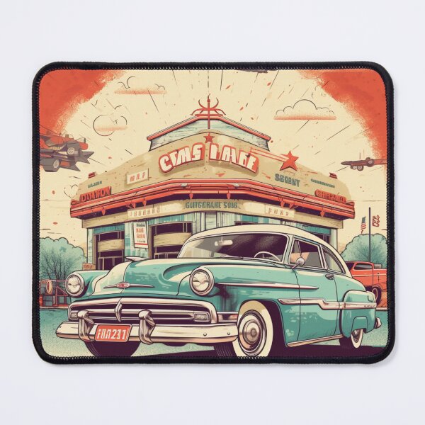 Item preview, American Wheels: Dreamlike Illustrations of Cars and Trucks - Cyan and Amber Hues designed and sold by Bee Happy Creative™.