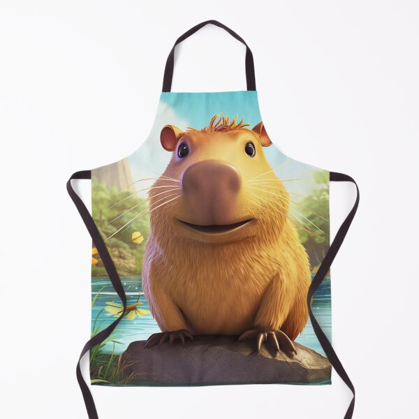 Item preview, Capybara in its habitat blue landscape digital art designed and sold by DigitalPixelize.