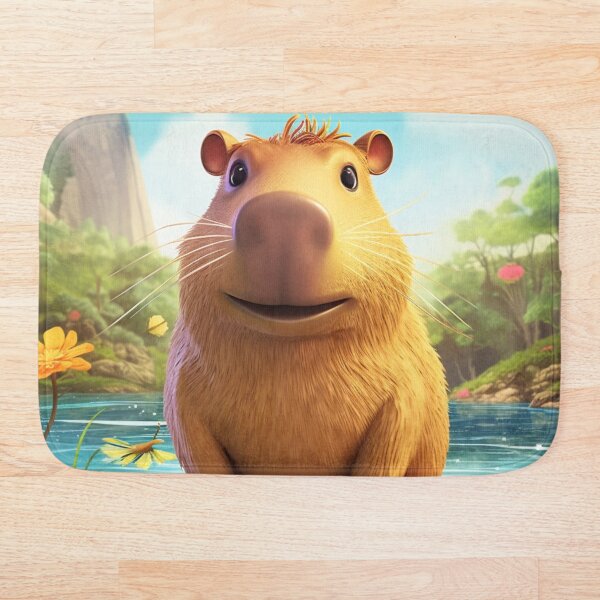 Aperçu de l'œuvre Capybara dans son habitat bleu paysage art numérique créée et vendue par DigitalPixelize.