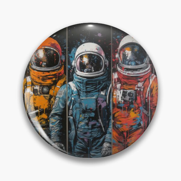 Item preview, Three Astronauts Explore the Cosmos - Space Adventure Art designed and sold by BubbleSpy.