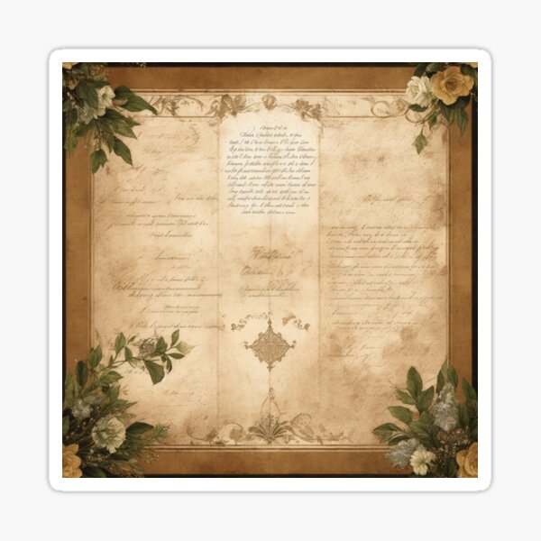 Sticker Old Parchment Paper Letter Background 