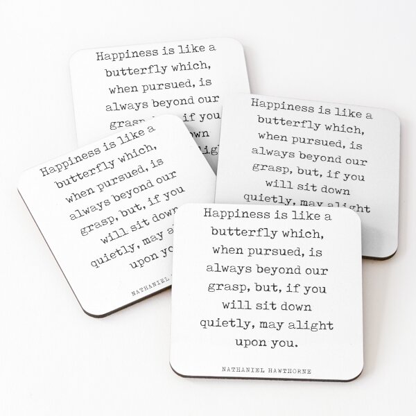 Item preview, Happiness is like a butterfly - Nathaniel Hawthorne Quote - Literature - Typewriter Print designed and sold by Studio Grafiikka.
