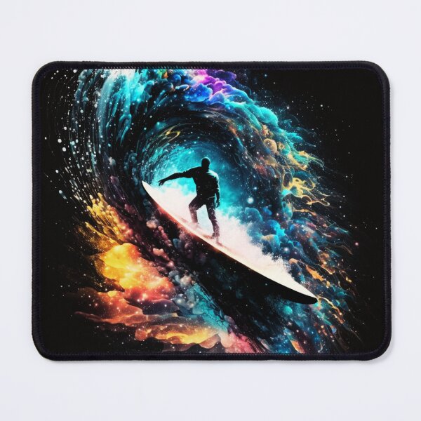 Item preview, Colorful Wave Surfing Artwork designed and sold by BubbleSpy.